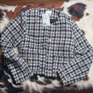 H&M Black and White Tweed Jacket